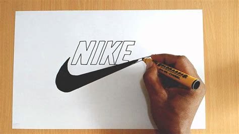 hoe teken je de nike logo|Nike logo drawing.